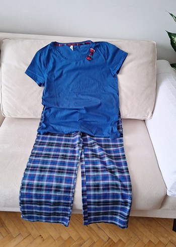 Lacivert Kısa Kollu Kadın Pijama Takımı - Görsel 4