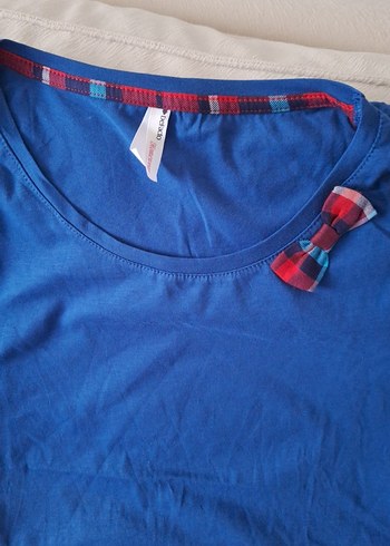 Lacivert Kısa Kollu Kadın Pijama Takımı - Görsel 2