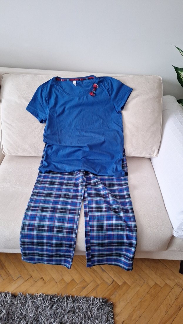 Lacivert Kısa Kollu Kadın Pijama Takımı - Görsel 4