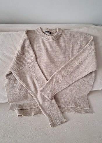 Bej Kadın Triko Bisiklet Yaka Kazak - Görsel 9