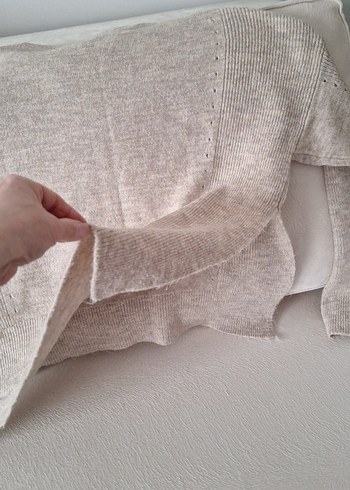 Bej Kadın Triko Bisiklet Yaka Kazak - Görsel 5