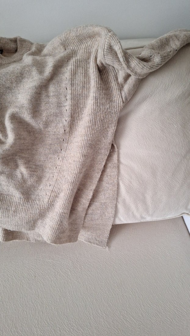 Bej Kadın Triko Bisiklet Yaka Kazak - Görsel 3