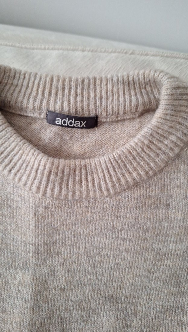 Bej Kadın Triko Bisiklet Yaka Kazak - Görsel 2