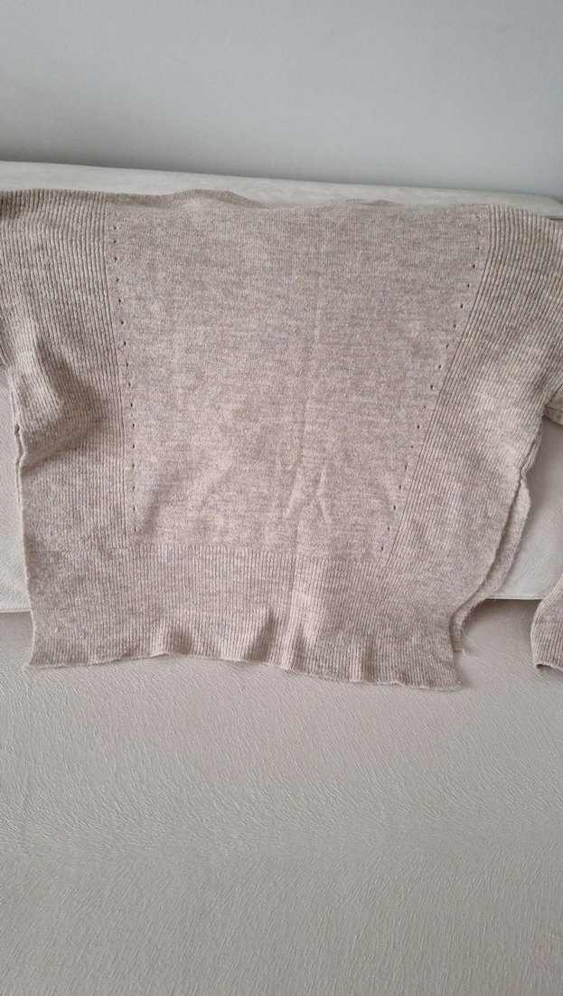 Bej Kadın Triko Bisiklet Yaka Kazak - Görsel 4