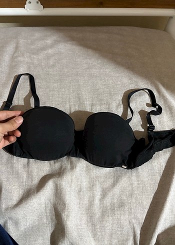 Siyah Minimalist Goth Sütyen - Görsel 2