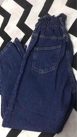 30 BEDEN BELİ LASTİKLİ KOYU KOY MOM JEAN