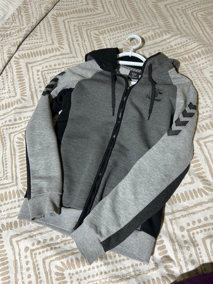 Fermuarlı Gri Kadın Sweatshirt - Görsel 3