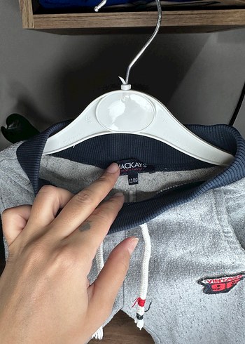 12-18 Ay Beden Gri Düğmeli Erkek Çocuk Eşofman Altı