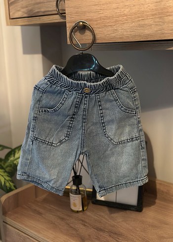 Erkek Gri Denim Rahat Kesim Şort