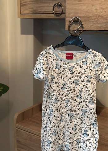 Gri Baskılı Erkek Bebek Kısa Kollu Tulum - Görsel 2