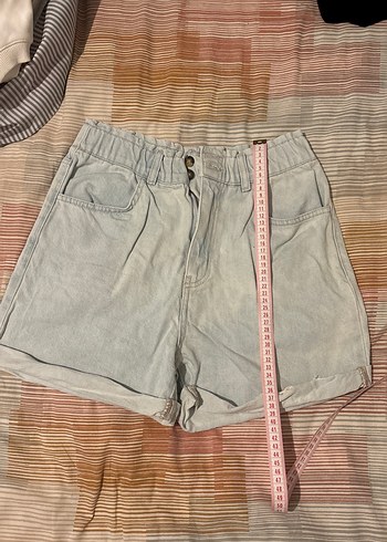 Buz mavisi Kadın Denim Mini Şort - Görsel 2