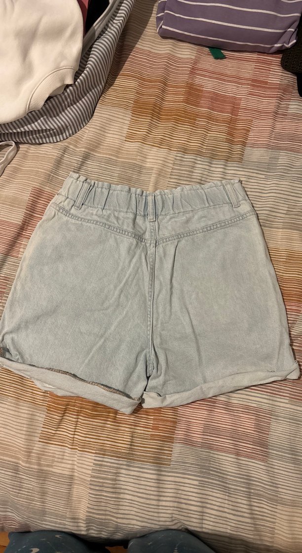 Buz mavisi Kadın Denim Mini Şort - Görsel 3