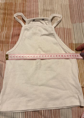 Beyaz Yüksek Yakalı Pamuklu Kadın crop - Görsel 3