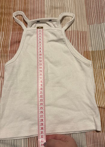 Beyaz Yüksek Yakalı Pamuklu Kadın crop - Görsel 2