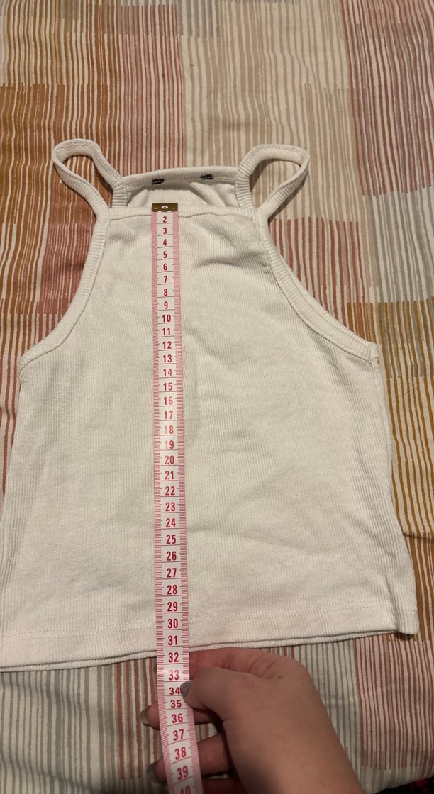 Beyaz Yüksek Yakalı Pamuklu Kadın crop - Görsel 2