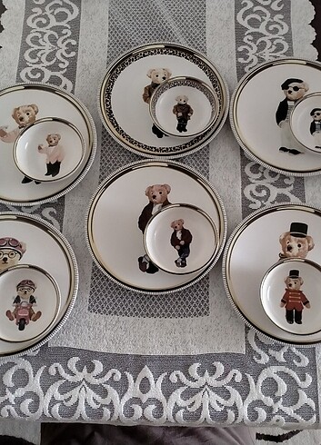 Tedy Bear pasta tabağı ve çerezlik 
