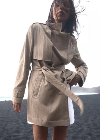 Zara Kemerli Kadın Trençkot - Görsel 4