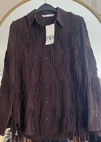 Zara zwcollection püsküllü gömlek - Görsel 7
