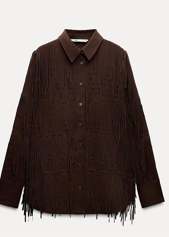 Zara zwcollection püsküllü gömlek
