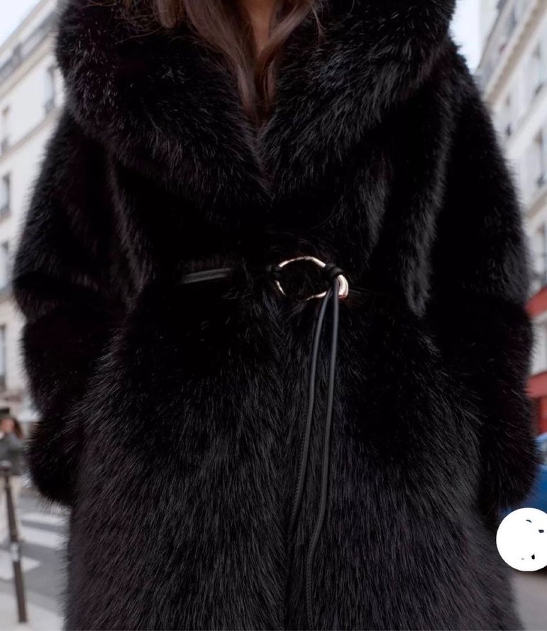 Zara viral kemerli Kürk kaban - Görsel 3