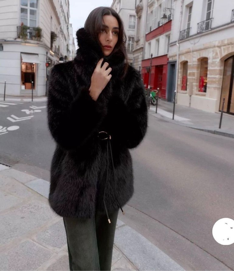 Zara viral kemerli Kürk kaban - Görsel 2