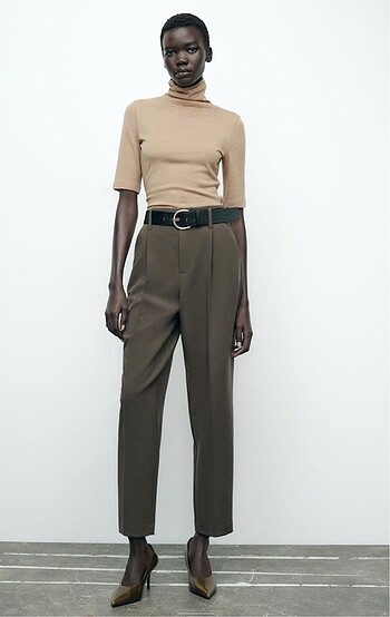ZARA CARROT FİT KEMERLİ PANTOLON