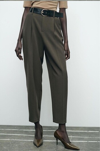 m Beden ZARA CARROT FİT KEMERLİ PANTOLON