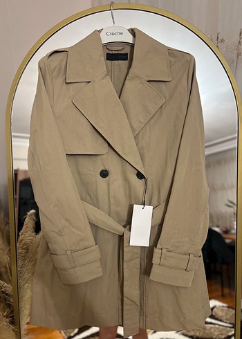 ZARA KEMERLİ KISA TRENÇKOT - Görsel 6