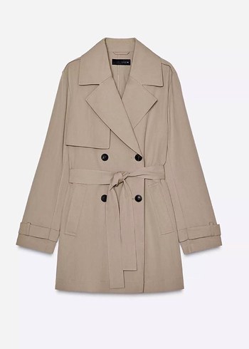 ZARA KEMERLİ KISA TRENÇKOT - Görsel 3