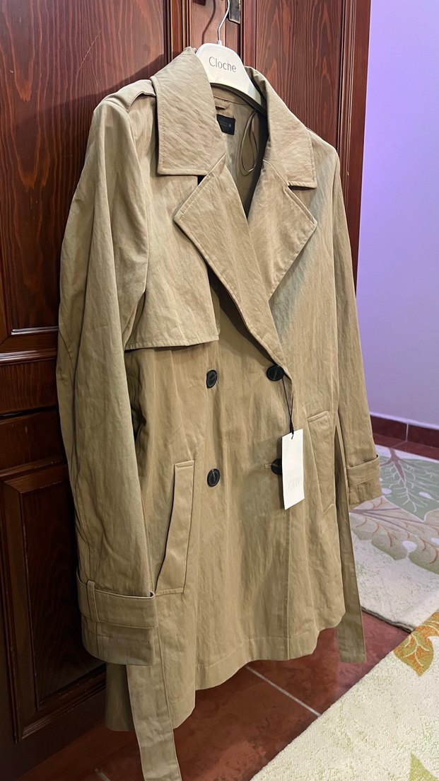 ZARA KEMERLİ KISA TRENÇKOT - Görsel 4