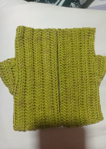 Kırmızı Örgü Parmaksız Kadın Eldiveni - Görsel 4