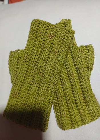 Kırmızı Örgü Parmaksız Kadın Eldiveni - Görsel 6