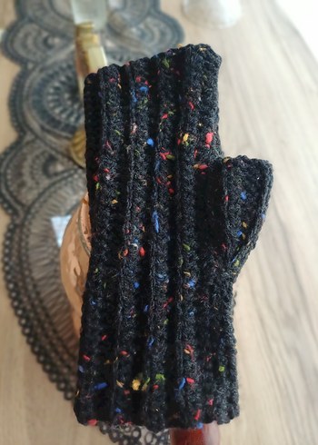 Renkli Örgü Kadın Eldiveni - Görsel 4