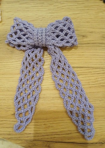 Kırmızı Örgü Fiyonk Saç Aksesuarı - Görsel 7