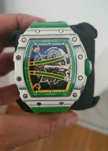 Diğer Richard Mille Yesil Siyah Seffaf Mekanik Saat