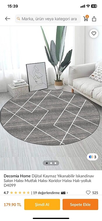 80x80 Dijital baskılı yıkanabilir kaymaz halı
