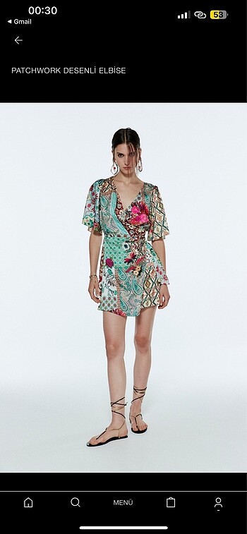 Zara saten elbise