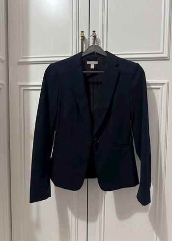34 Beden Lacivert Düğmeli Kadın Blazer Ceket