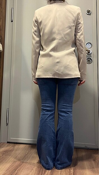Trendyol & Milla Krem tek düğmeli blazer ceket