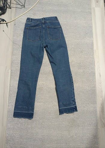 Kadın Lacivert Midi Boy Regular Fit Denim Pantolon - Görsel 4