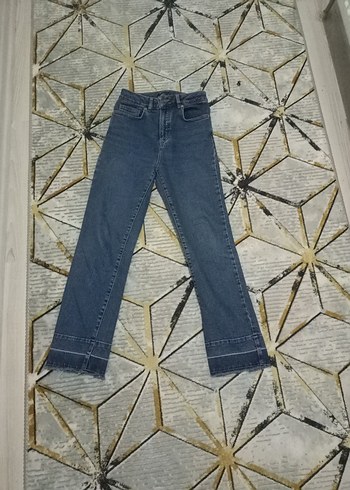 Kadın Lacivert Midi Boy Regular Fit Denim Pantolon - Görsel 2