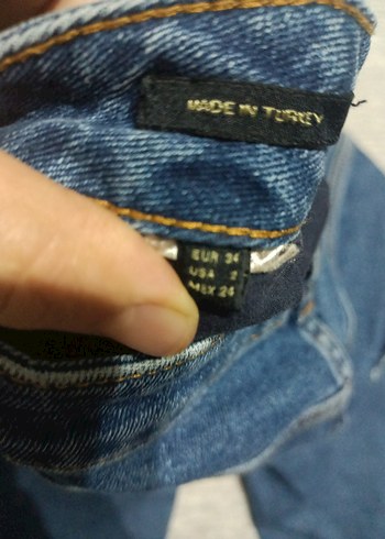 Kadın Lacivert Midi Boy Regular Fit Denim Pantolon - Görsel 3