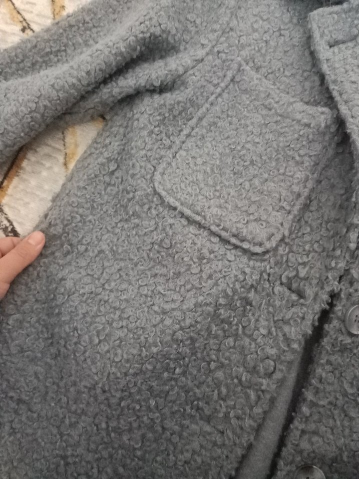 Gri Düğmeli Kadın gömlek Ceket - Görsel 3