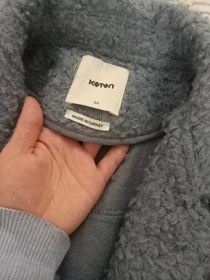 Gri Düğmeli Kadın gömlek Ceket - Görsel 2