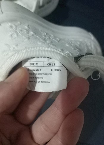 Kız Çocuk Beyaz Nakışlı Spor Ayakkabı 21no - Görsel 5