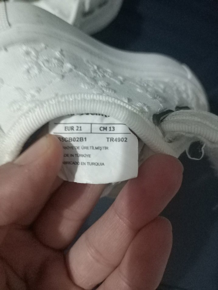 Kız Çocuk Beyaz Nakışlı Spor Ayakkabı 21no - Görsel 5