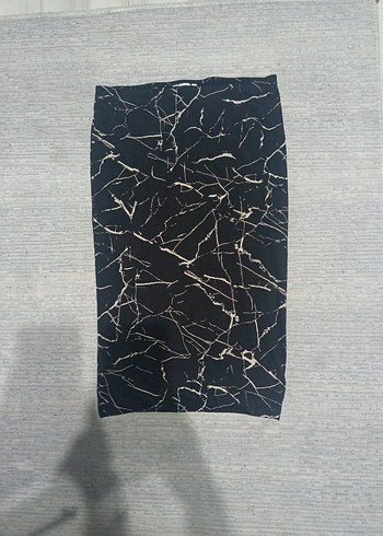 Kadın Gri Desenli Uzun Kalem Etek - Görsel 3