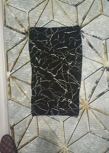 Kadın Gri Desenli Uzun Kalem Etek - Görsel 2