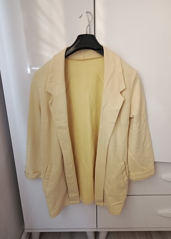 Sarı Rahat Kesim Kadın Blazer Ceket