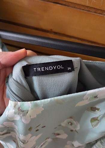 Su Yeşili Çiçek Desenli Bohem Midi Elbise - Görsel 4